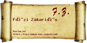 Füzi Zakariás névjegykártya